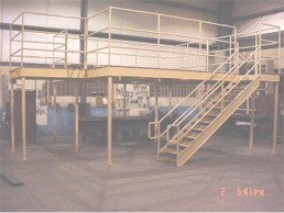 Mezzanine used around hoppers.